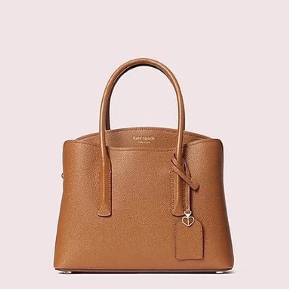 KATE SPADE Margaux Satchel Bag | Brown Satchel Bag | Brown Leather Bag